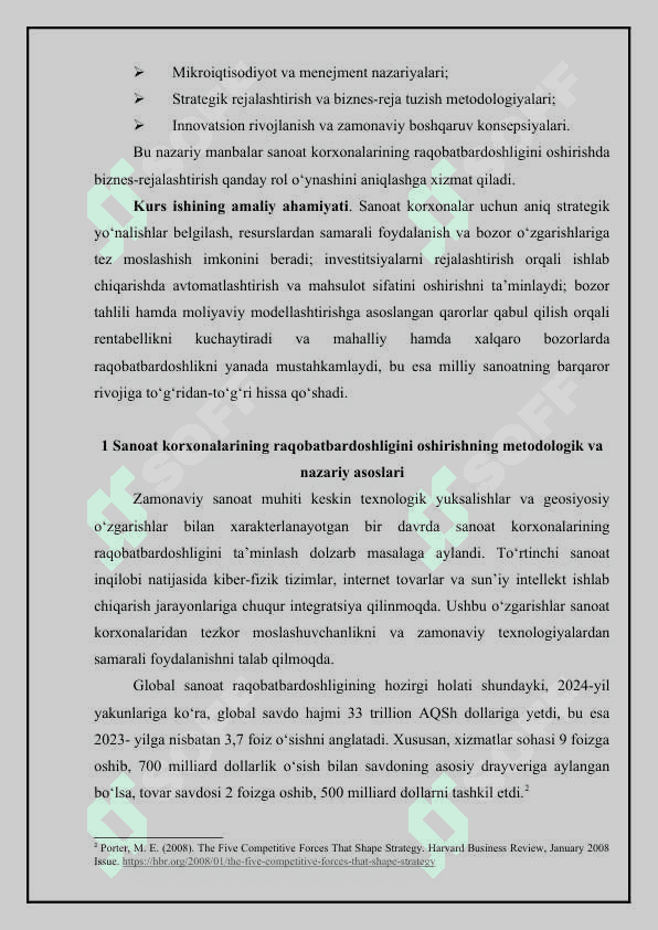 Sanoat korxonalari raqobatdoshligini ta’minlashda biznes-rejalashtirishni takomillashtirishning imkoniyatlari 5