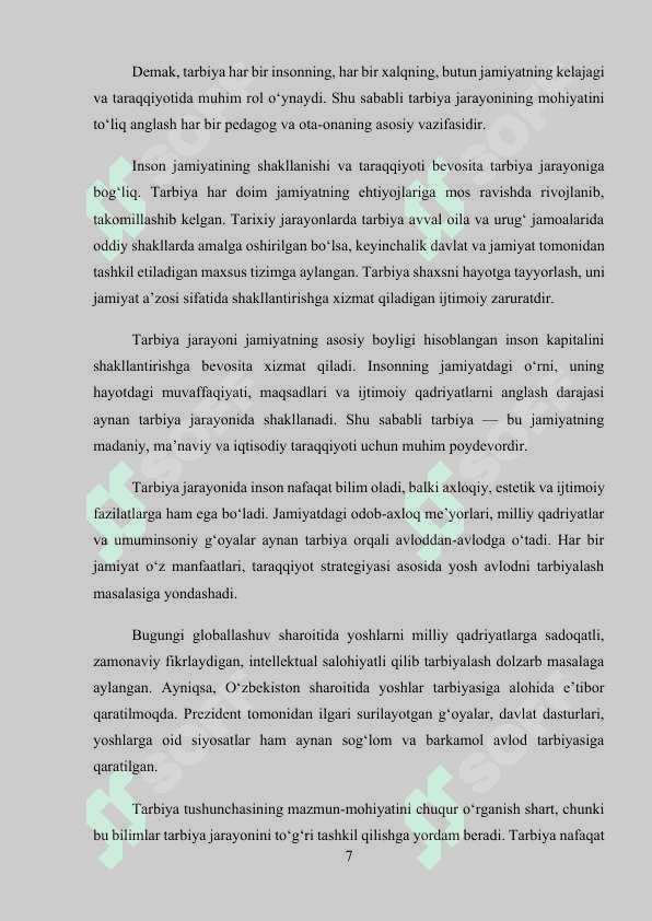 Tarbiya fanini o'qitish metodlari 7