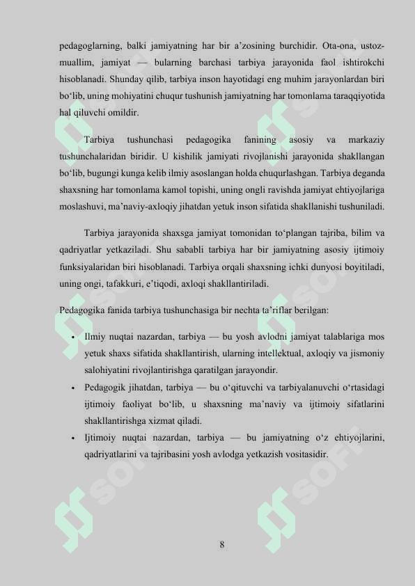 Tarbiya fanini o'qitish metodlari 8