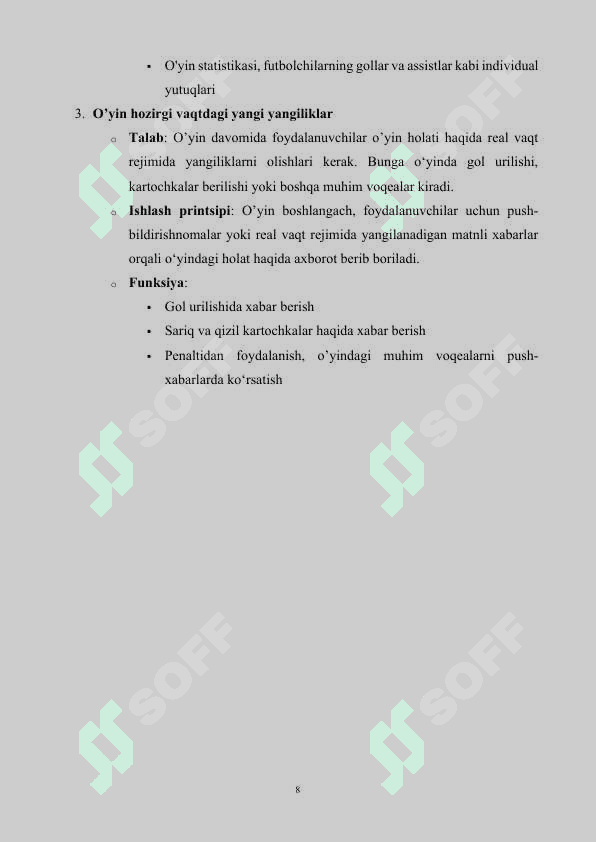 Fudbol jamoasi mobil ilovasini ishlab chiqish 8