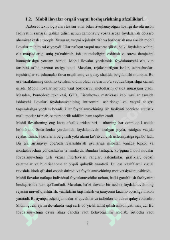 TimeMagagement mobil ilovasini ishlab chiqarsh. 7