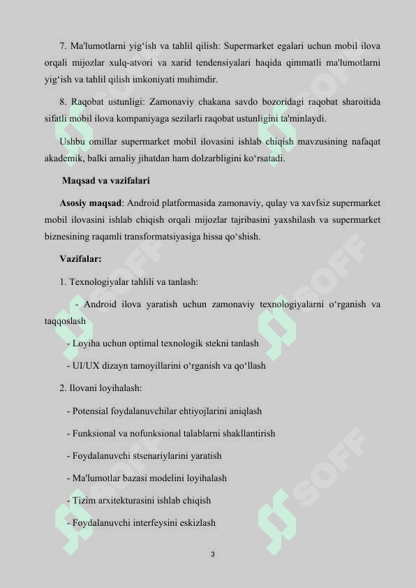 Supermarket ilovasini loyihalash 3
