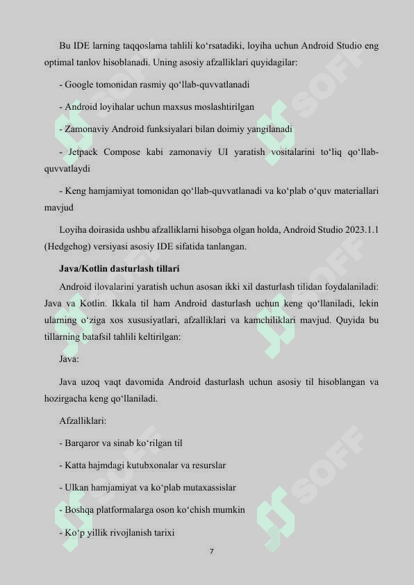 Supermarket ilovasini loyihalash 7