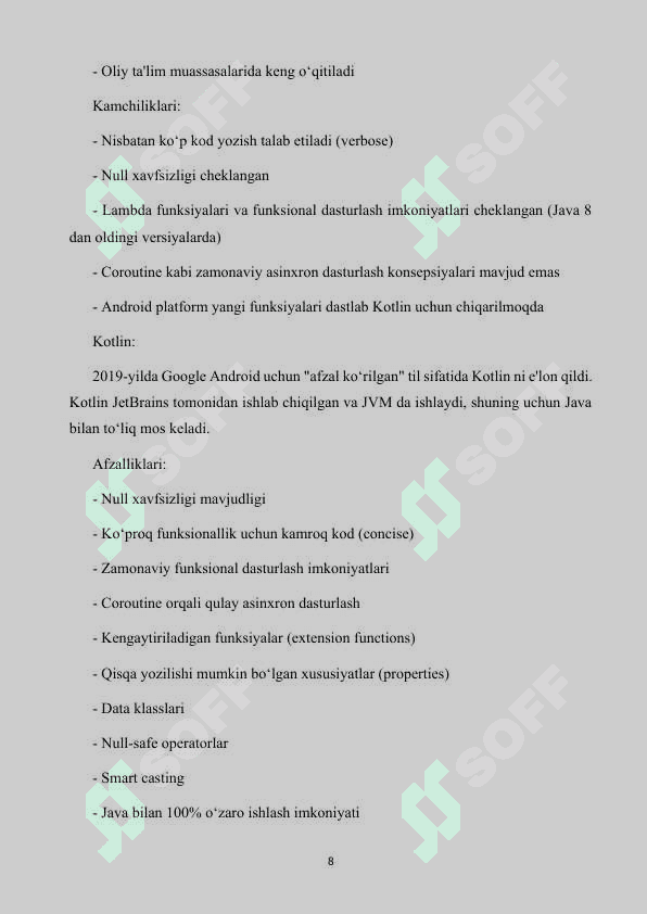 Supermarket ilovasini loyihalash 8