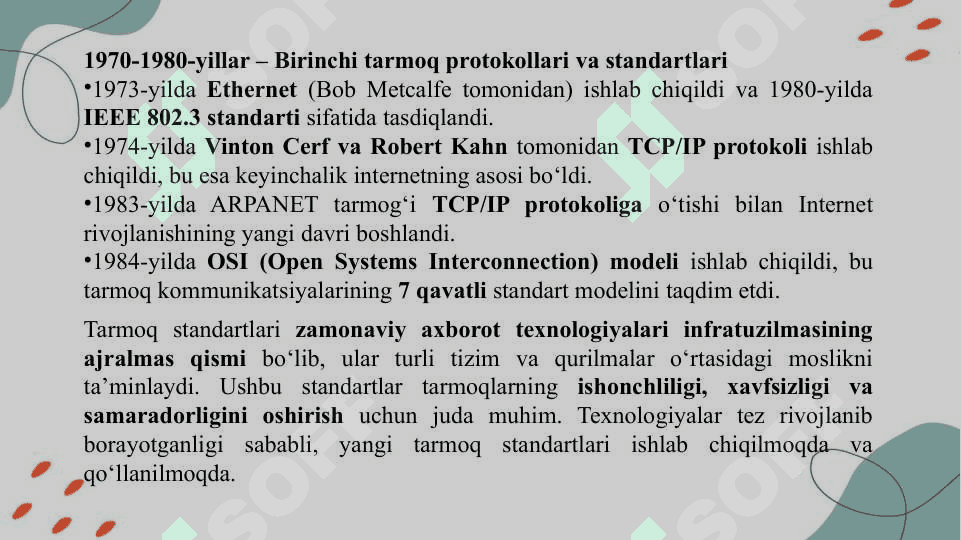 Tarmoq standartlari. Frame Relay tarmoqlari. Gisko tarmoq qurilmalari. 4