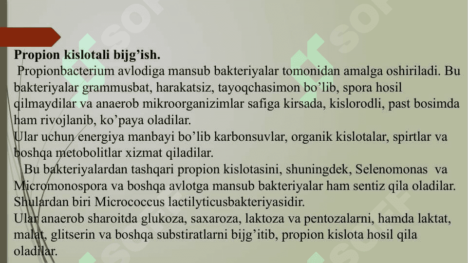 Bijgish va uni xillari. Sut-kislotali va spirtli bijg’ish 5