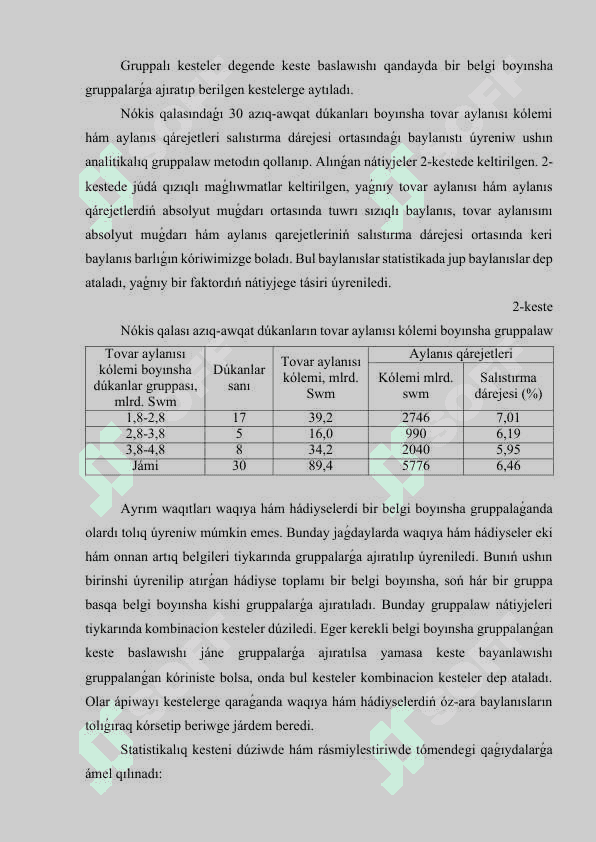 Statistikalıq maǵlıwmatlardı keste hám grafikalerde sáwlelendiriw.docx 4