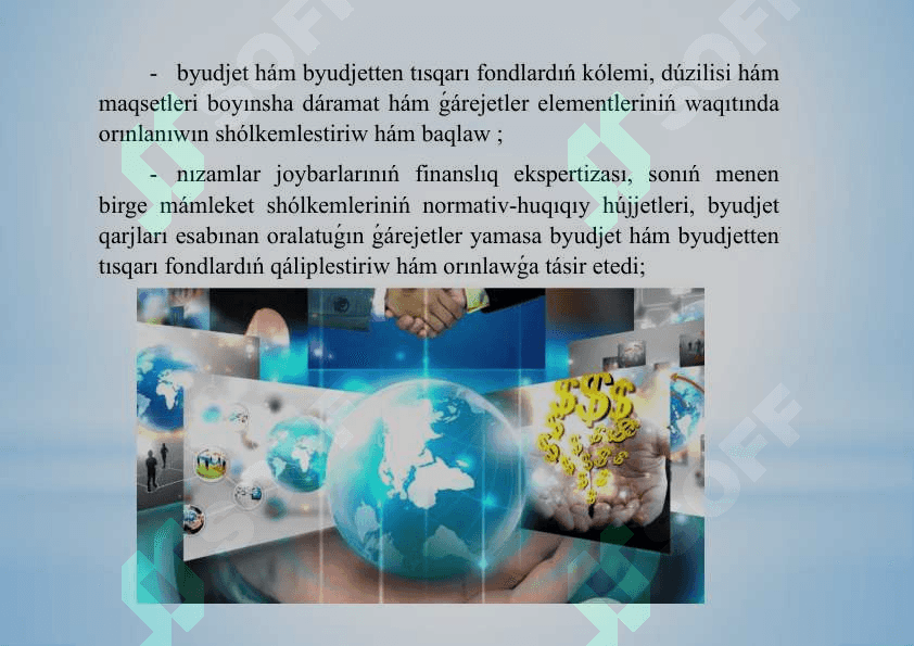 Finanslıq qadaǵalawdı shólkemlestiriwdiń teoriyalıq hám huqıqıy tiykarları 3