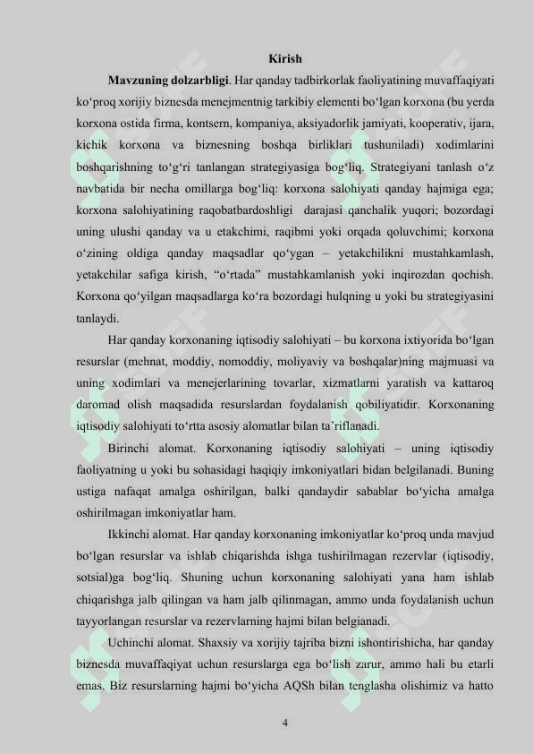 Korxona qudratini boshqarish.docx kurs ishi 4