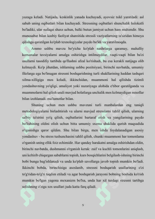 Stress va uni boshqarish.docx kurs ishi 5