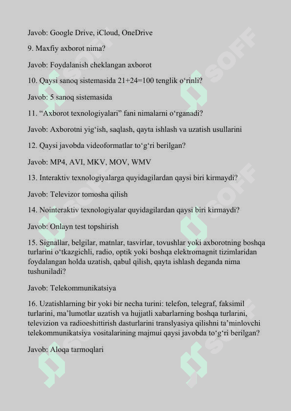 Argos test javoblari 2