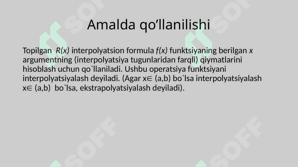 Funksiyalarni interpolyasiyalashning umumiy masalasi 4