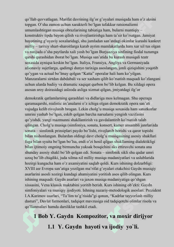 Y. Gaydn. Simfoniya janrining shakillanishi. 3