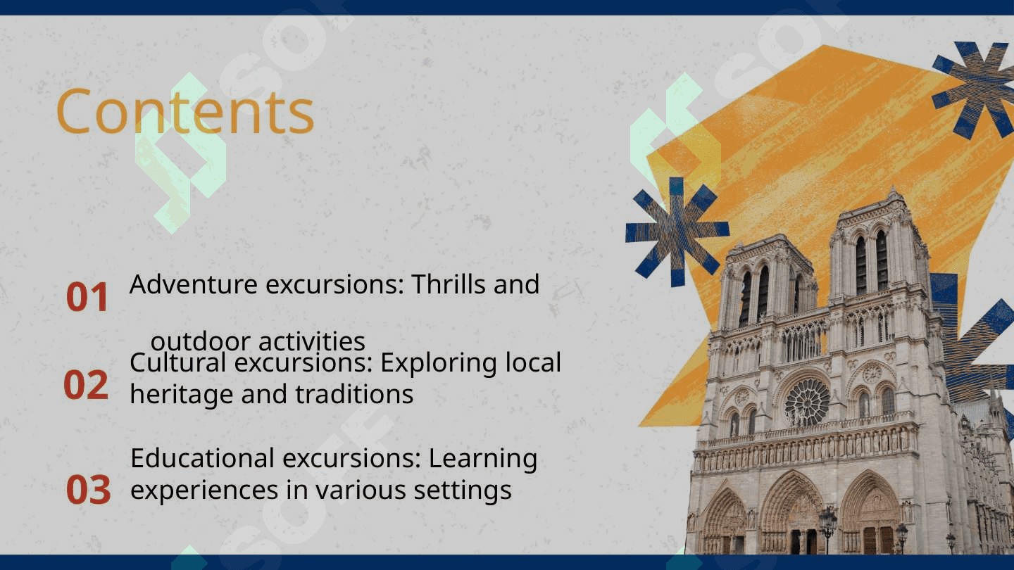 Types of excursion 2