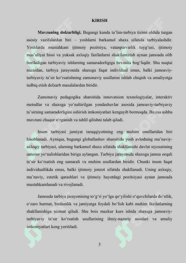 Shaxsga jamoaviy-tarbiyaviy ta’sir ko‘rsatish usullari kurs ishi 3