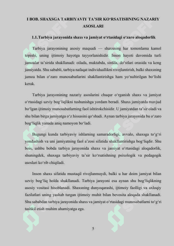 Shaxsga jamoaviy-tarbiyaviy ta’sir ko‘rsatish usullari kurs ishi 5