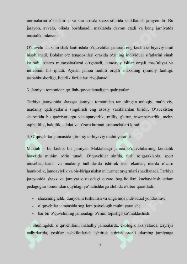 Shaxsga jamoaviy-tarbiyaviy ta’sir ko‘rsatish usullari kurs ishi 7