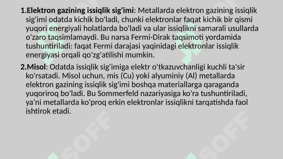 METALLARDAGI ELEKTRON GAZINING ISSIQLIK SIG’IMI 4