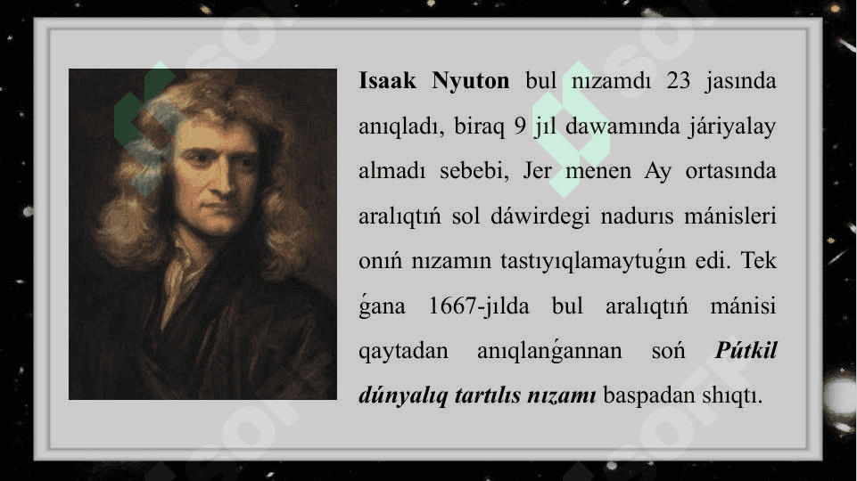 Pútkil dúnyalıq tartılıs nızamı 5