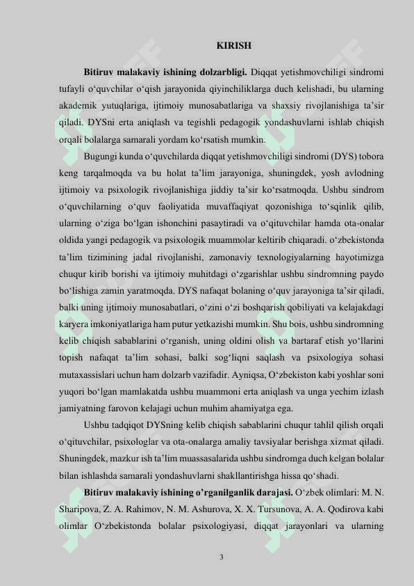 O‘quvchilarda diqqat yetishmovchiligi sindromi va uning kelib chiqish sabablari 3