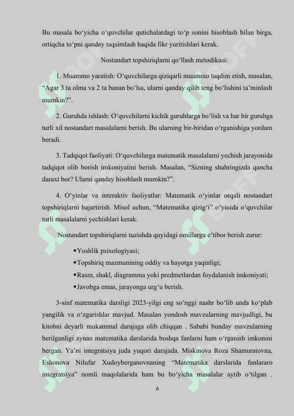 3-sinf matematika darslarida nostandart topshiriq va masalalar bilan ishlash 6