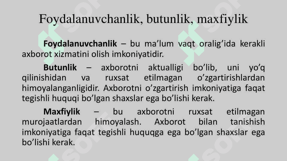 Axborot xavfsizligining umumiy tushunchalari 3