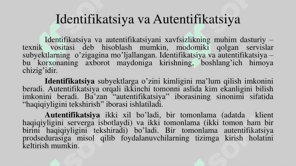 Axborot xavfsizligining umumiy tushunchalari 6