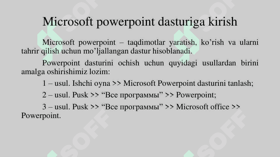 Microsoft Powerpoint bilan ishlash 2
