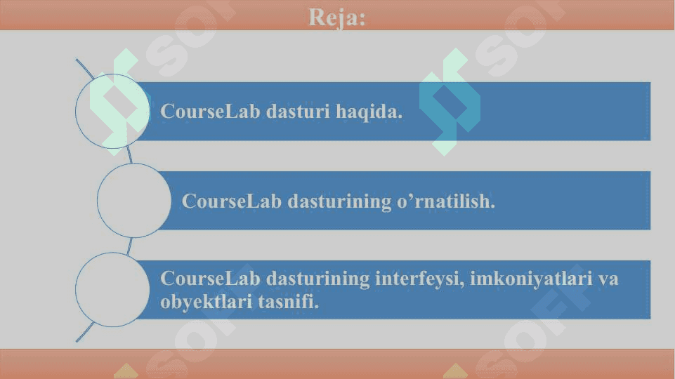 Elektron darslik yartuvchi dasturlar. CourseLab dasturi 2