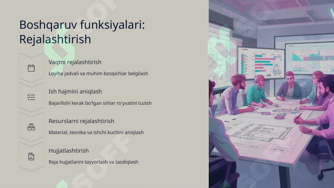 Qurilishda menejment. Boshqaruv jarayonining mohiyati va xususiyatlari 7