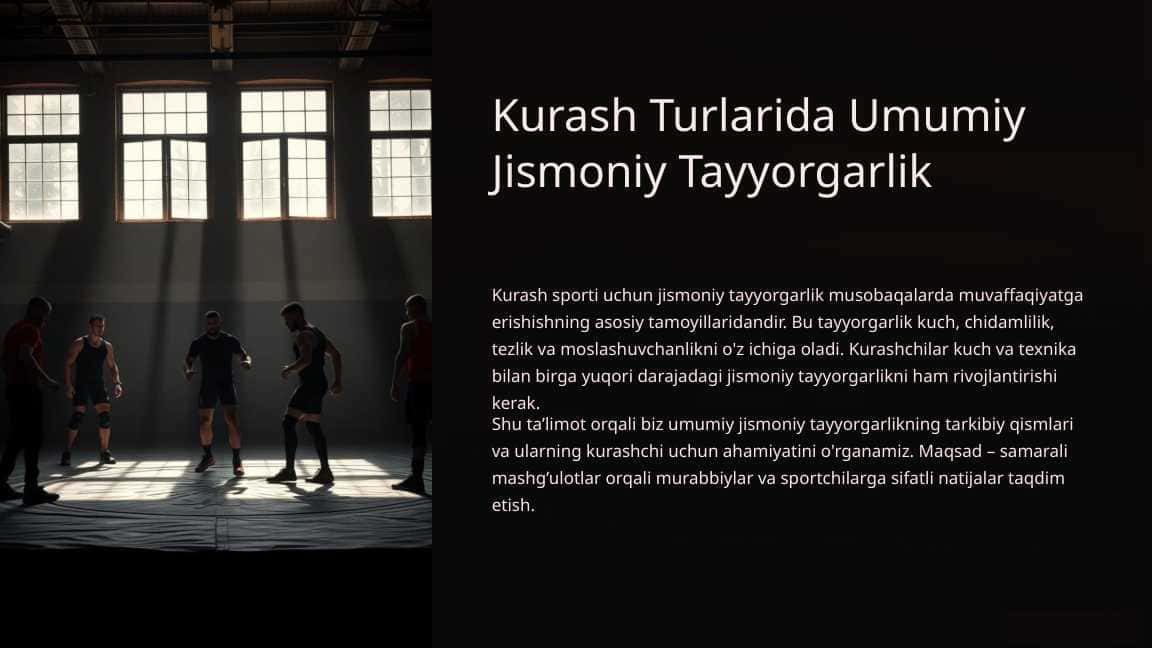 Kurash Turlarida Umumiy Jismoniy Tayyorgarlik 1