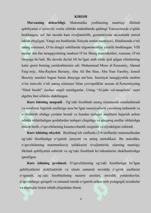 BOSHLANG‘ICH SINFLARDA MATEMATIKA DARSLARIDA O‘QUVCHILARNING  OG‘ZAKI HISOB MALAKALARINI SHAKLLANTIRISH 3