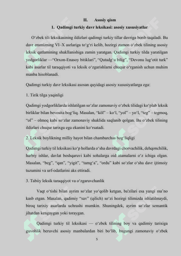 O‘ZBEK TILI LEKSIKASINING TARIXIY TARAQQIYOTI 5