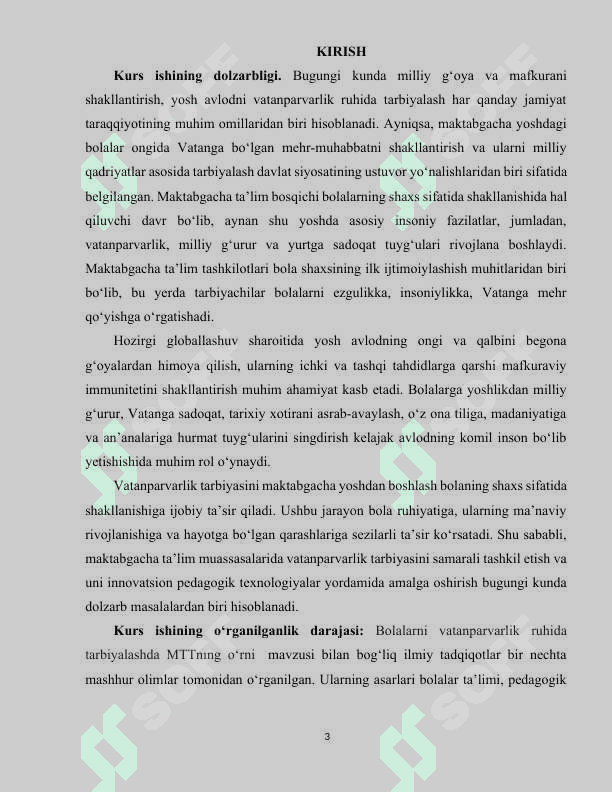 Bolalarni vatanparvarlik ruhida tarbiyalashda maktabgacha ta’lim tashkilotining o‘rni 3