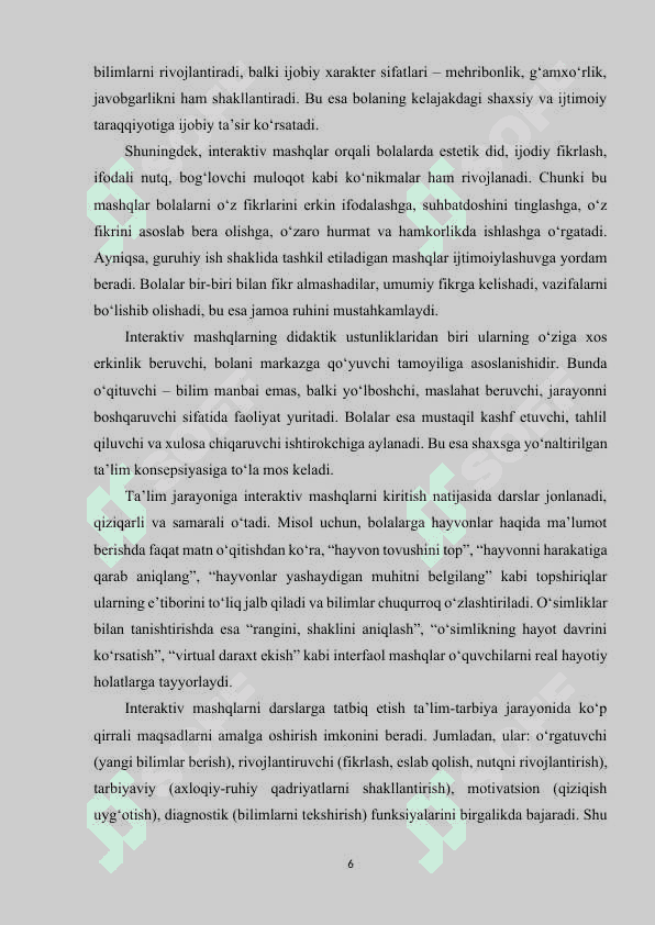 BOLALARDA O‘SIMLIKLAR VA HAYVONLAR DUNYOSINI O‘RGANISH UCHUN INTERAKTIV MASHQLAR 5