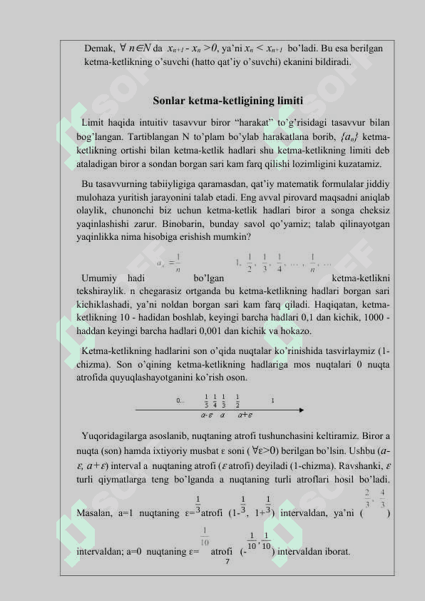 Sonli ketma-ketlik limitini hisoblash texnikalariga doir misollar 7