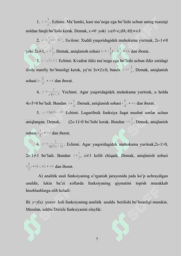 Funksiya tushunchasi.Asosiy elementar funksiyalar 7