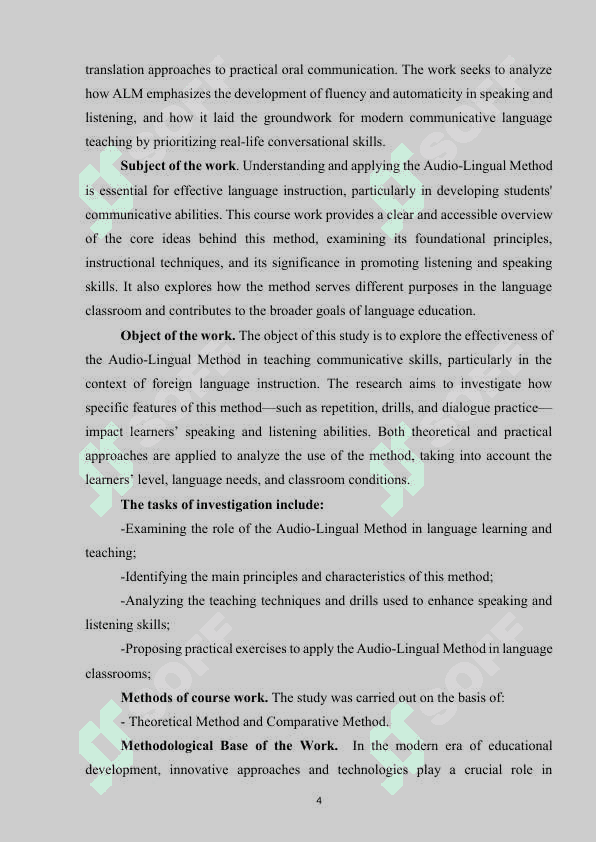 THE AUDIO-LINGUAL METHOD (AUDIOLINGUALISM) IN TEACHING COMMUNICATIVE SKILLS 4