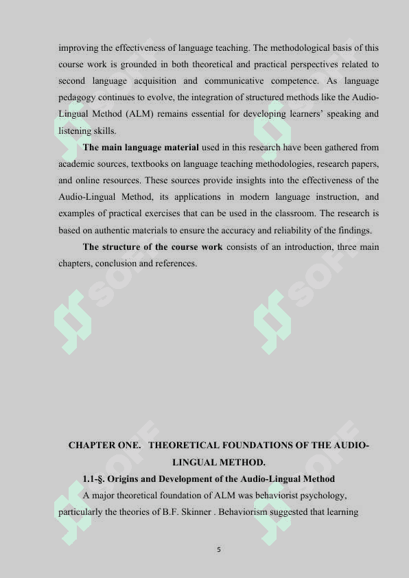 THE AUDIO-LINGUAL METHOD (AUDIOLINGUALISM) IN TEACHING COMMUNICATIVE SKILLS 5