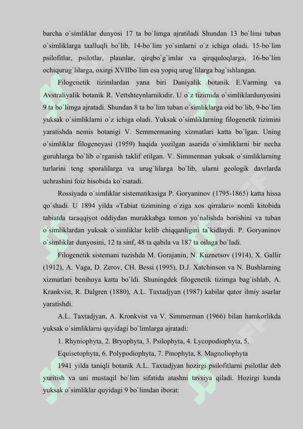 “Psilottoifa (Psilophyta) o'simliklar bo'limining asosiy sinflarini o'rganish” 8