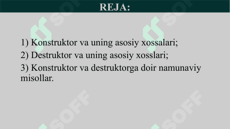 Konstruktorlar va destruktorlar 2