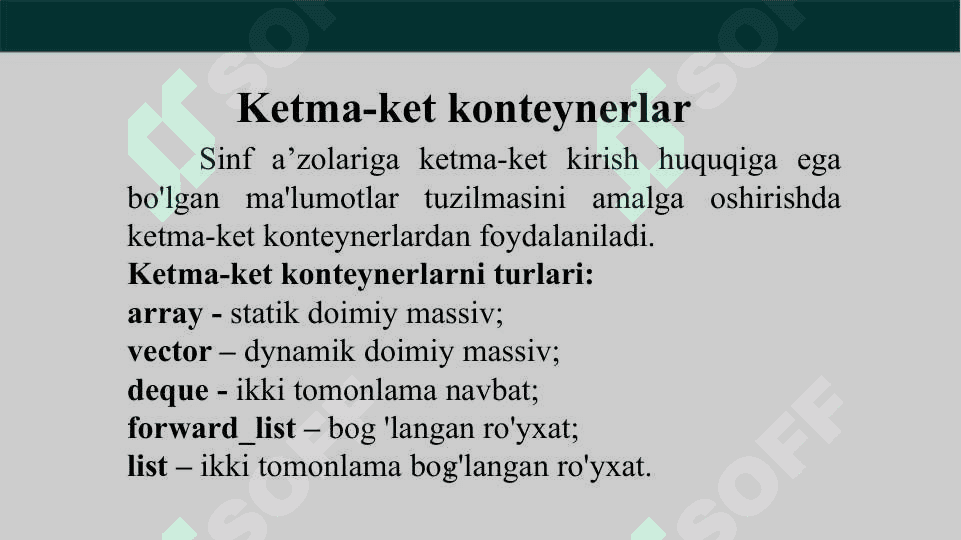 Konteynerlar (Kolleksiyalar) 4