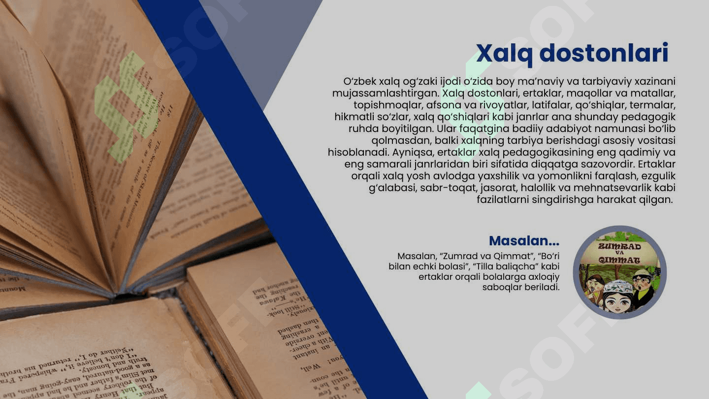 Xalq pedagogikasi bilan chambarchas bogʻliq boʻlgan adabiy janrlar 3