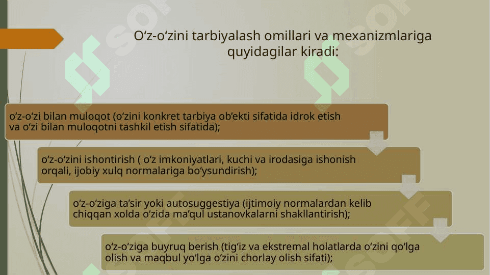 Shaxsning rivojlanishi, ijtimoiylashuvi va tarbiyasi.  Yaxlit pedagogik jarayon 7