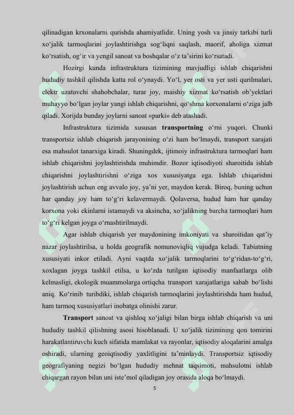 Transport geografiyasi 5