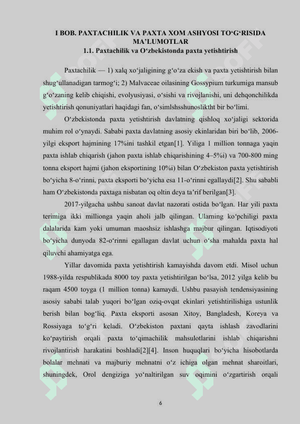 O'zbekiston paxtachilik geografiyasi 6