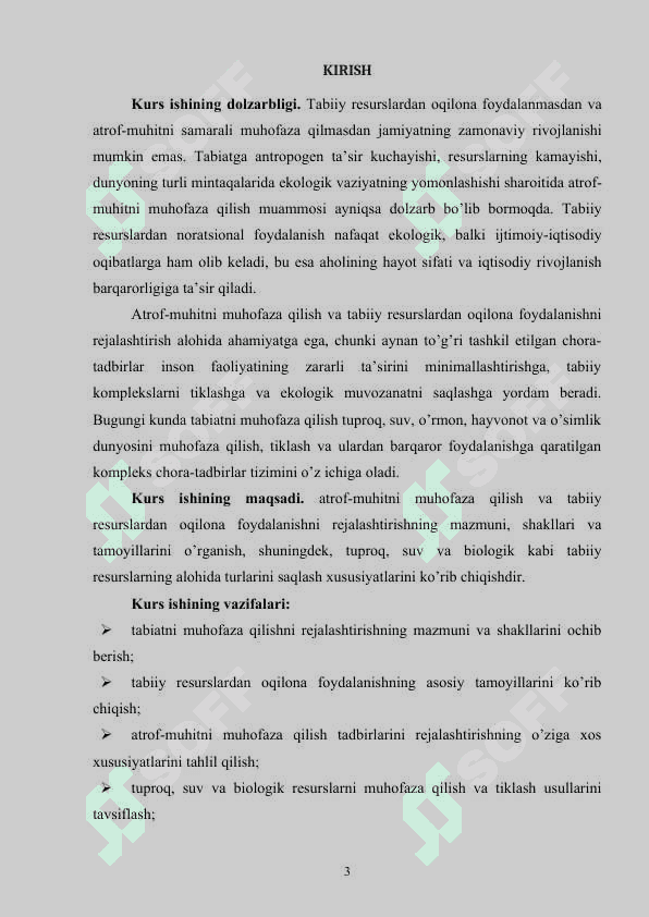 Tabiatni va tabiiy resurslarni muhofaza qilish 3