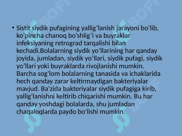 Bolalarda siydik yo‘llari infeksiyalari 4