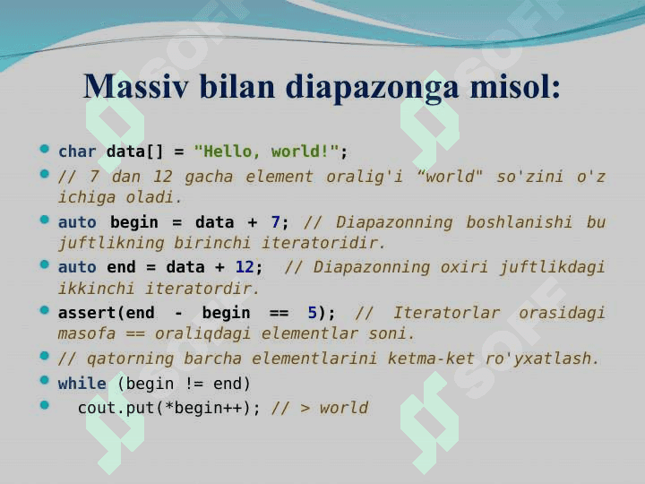 Standart algoritmlar va iteratorlar 3