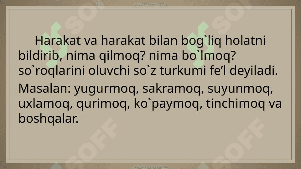 Fe’l so`z turkumi 2